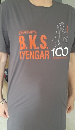 Koszulka z nadrukiem szara rozmiar M